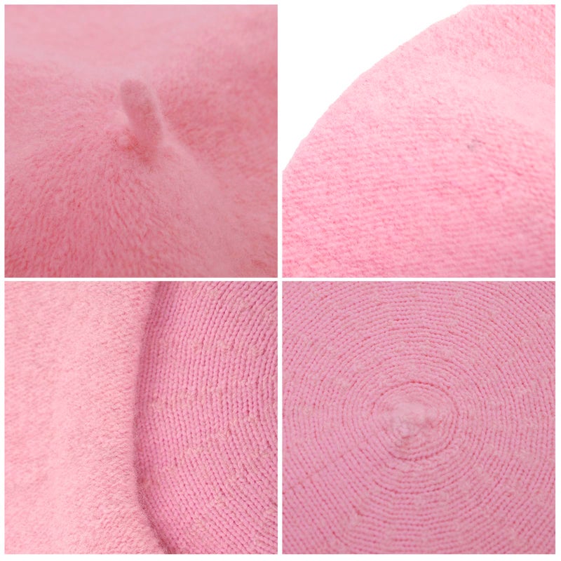 TopTie Wool Beret for Women French Style Artist Hat Solid Color Basque Beanie Cap-Pink - Image 4
